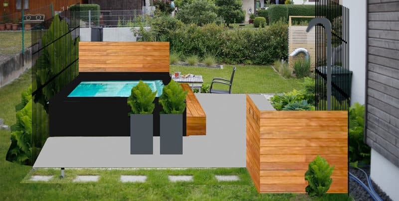 Garten Pool Planung für einen Intex Aufstellpool