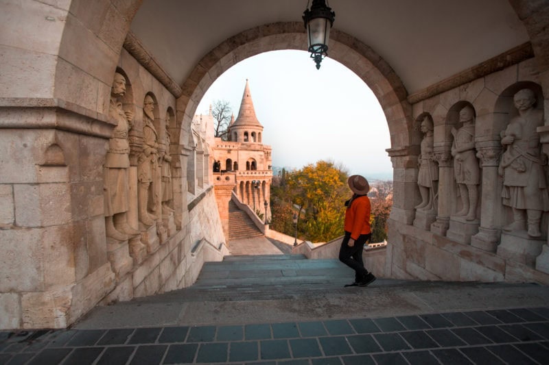 Fisherman's Bastion during sunrise