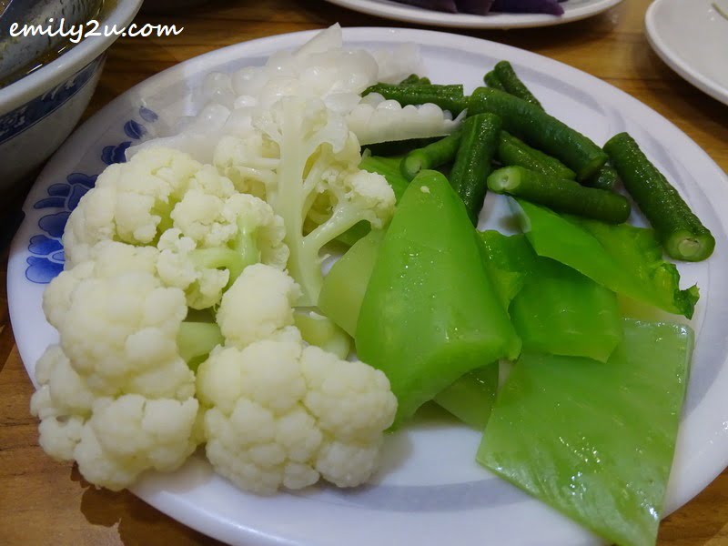 blanched vegetables