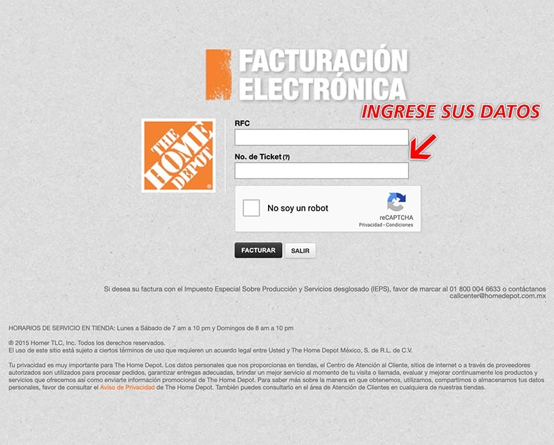 HOME DEPOT 0819 FACTURACION 0