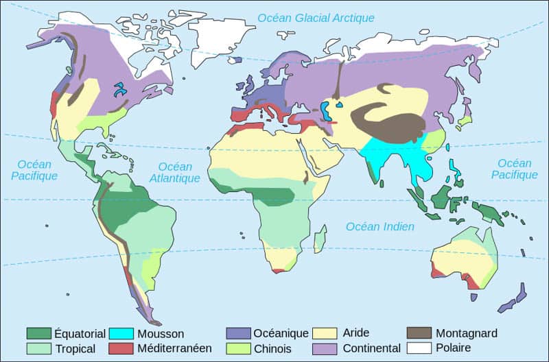 Principaux climats sur terre