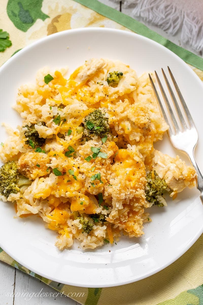 Cheesy Chicken Broccoli and Rice Casserole Saving Room for Dessert