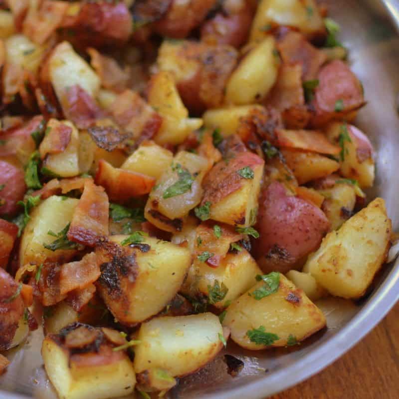 Easy Skillet German Potato Salad (vinegar based with bacon)
