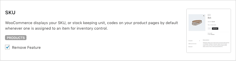Remove WooCommerce Features - SKU