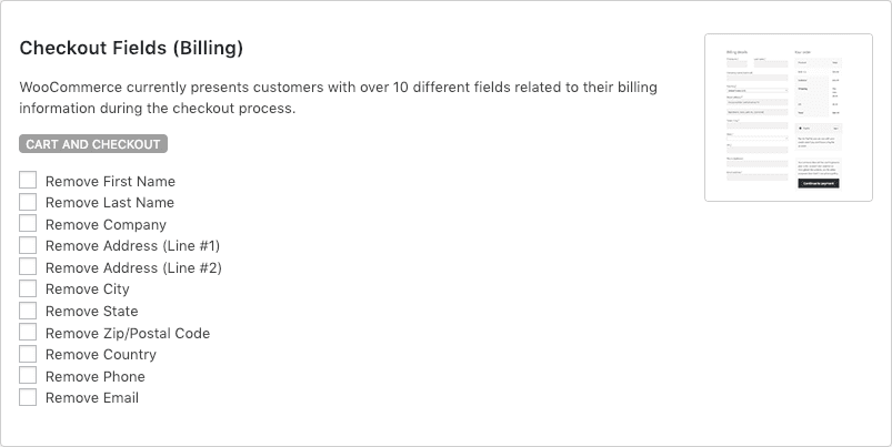 Remove WooCommerce Features - Checkout Fields