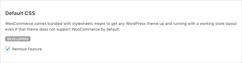RemoveWoo Commerce Features - Default CSS