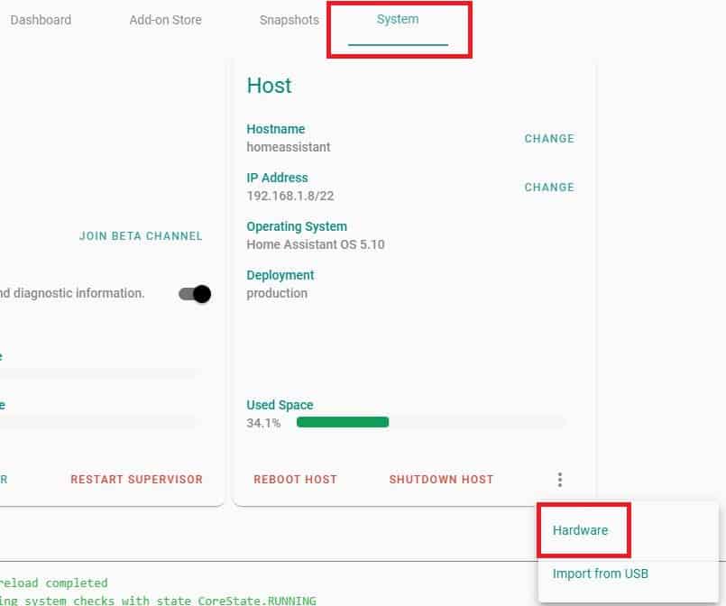 Home assistant check hardware