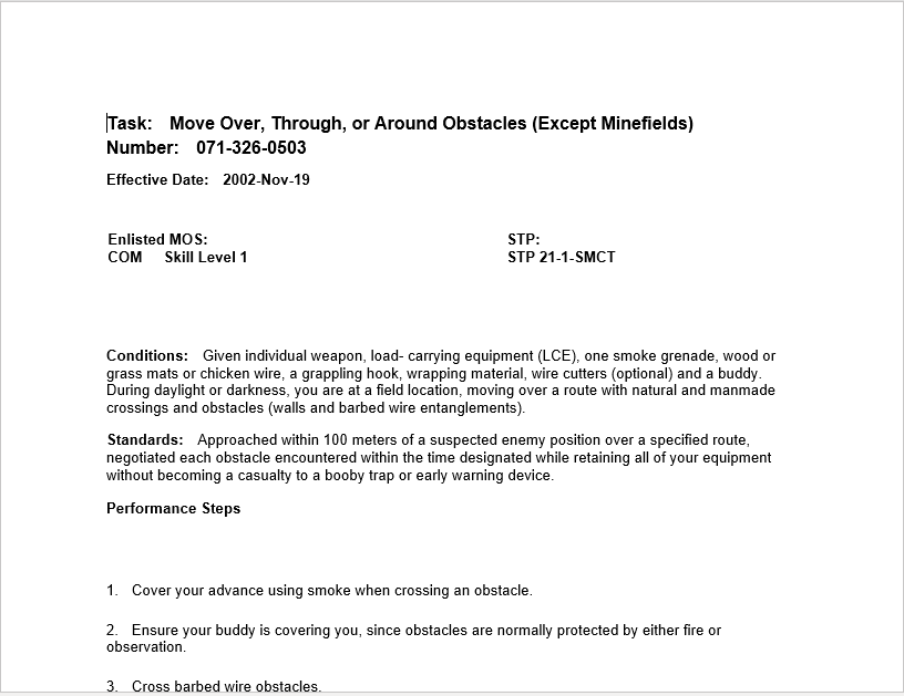 2018 WARRIOR TASKS - Skill Level 1 - PowerPoint Ranger, Pre-made ...