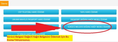 internetten ehliyet kağıt bedeli ödeme