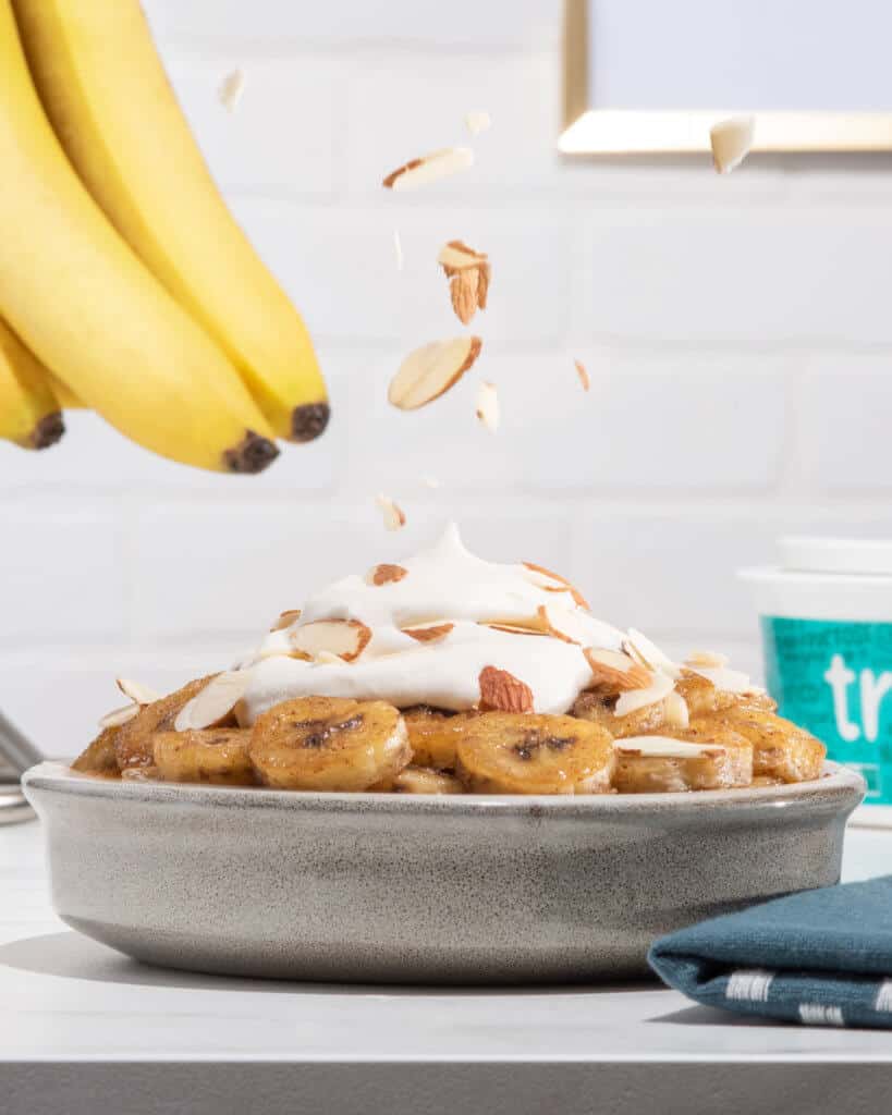 vegan pan fried cinnamon bananas