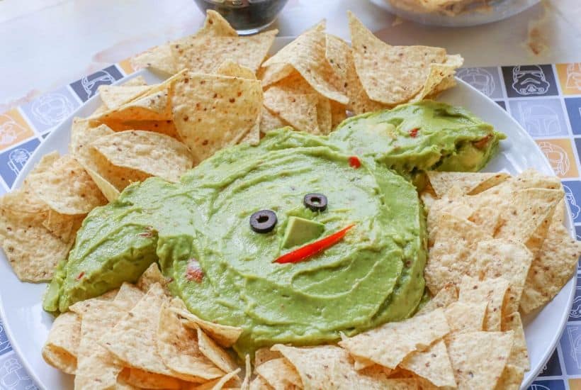 Whether it's Cinco de Mayo or Star Wars day, this Baby Yoda Guacamole Platter is the fun entertaining recipe that Star Wars fans will think is out of this world.