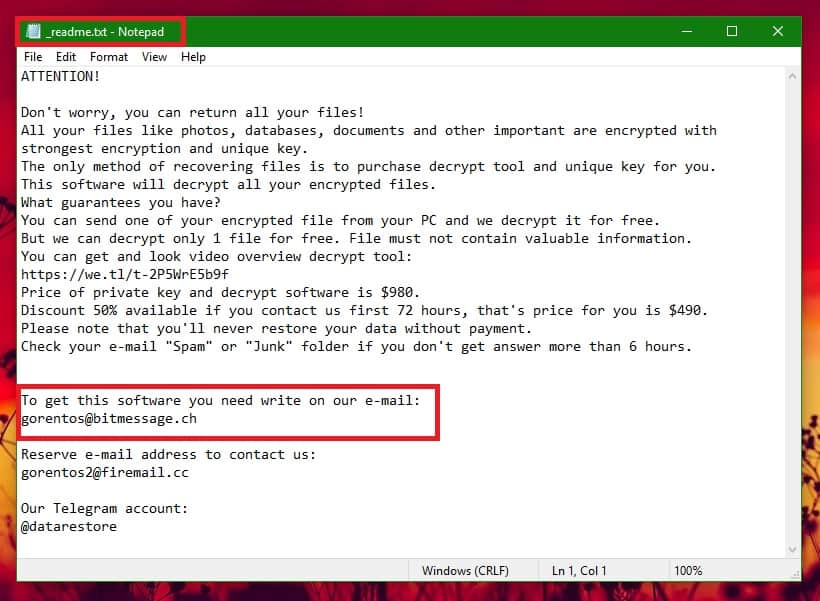Gorentos@bitmessage.ch Virus gorentos@bitmessage.ch virus