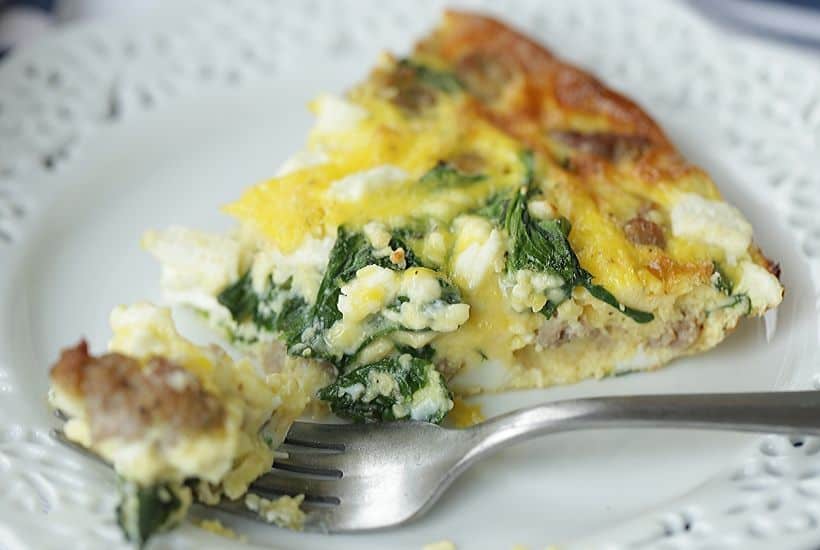 Sausage, Spinach & Feta Frittata The Farm Girl Gabs®