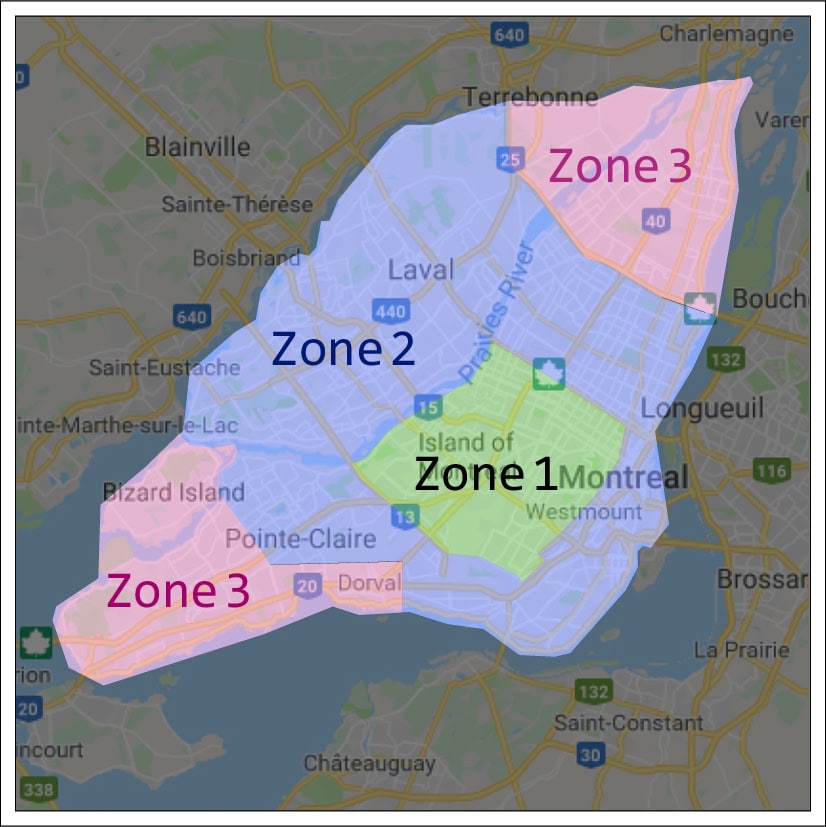 map zones photo booth livraison