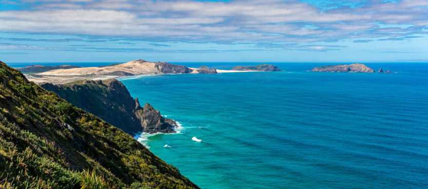 coastal views from cape reinga in northland new zealand