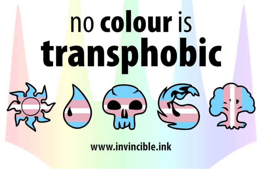 No Colour is Transphobic - Magic the Gathering pride charms