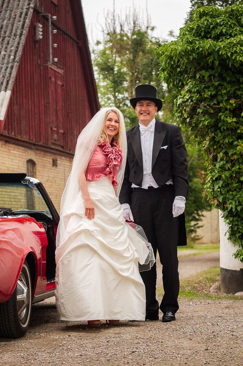 Juli, 2012: Ane og Michael er netop ankommet til receptionen og skal videre ind til gæsterne.
