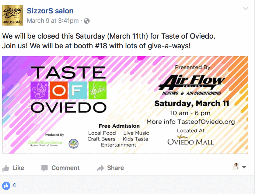 Post about a local event