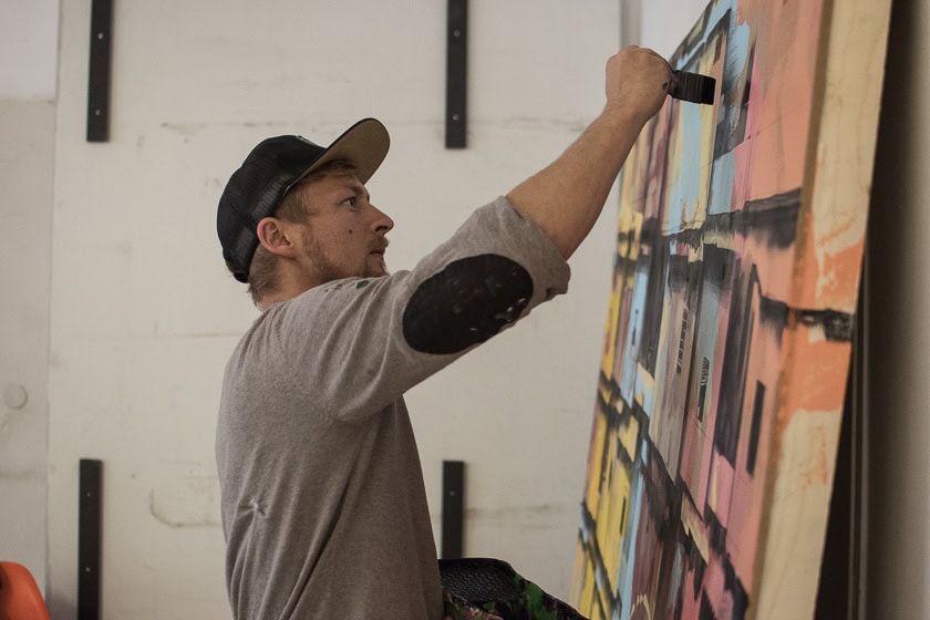 Matthias Mross bei "Mein Viertel Deine Leinwand" im Glockenbachviertel 2016 | Foto: Monika Schreiner