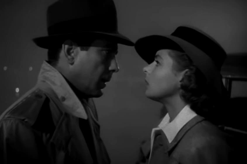 Como Humphrey Bogart se tornou um Ícone 5 Humphrey Bogart - Casablanca (1942) com Ingrid Bergmann