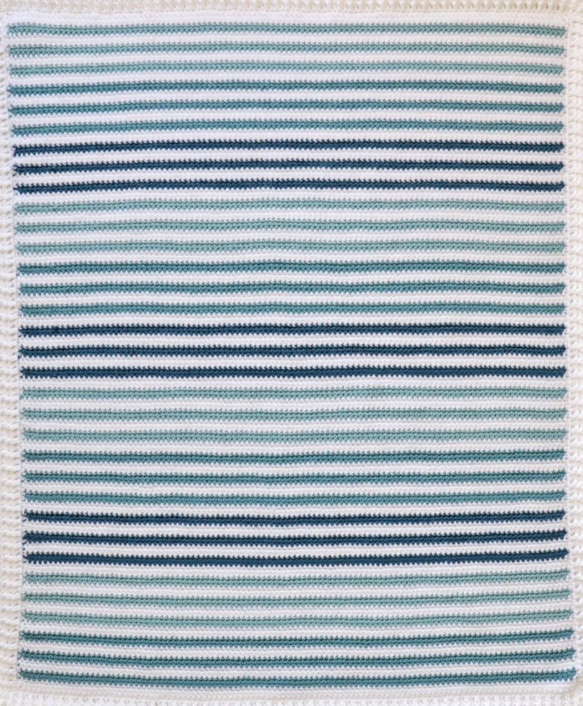 Crochet Teal Stripes Baby Blanket