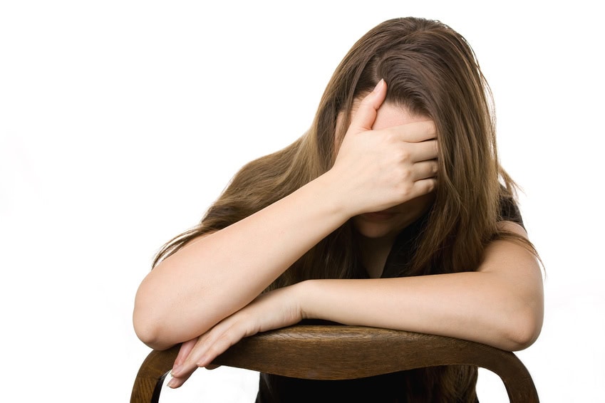 Depressive junge Frau Depressive junge Frau