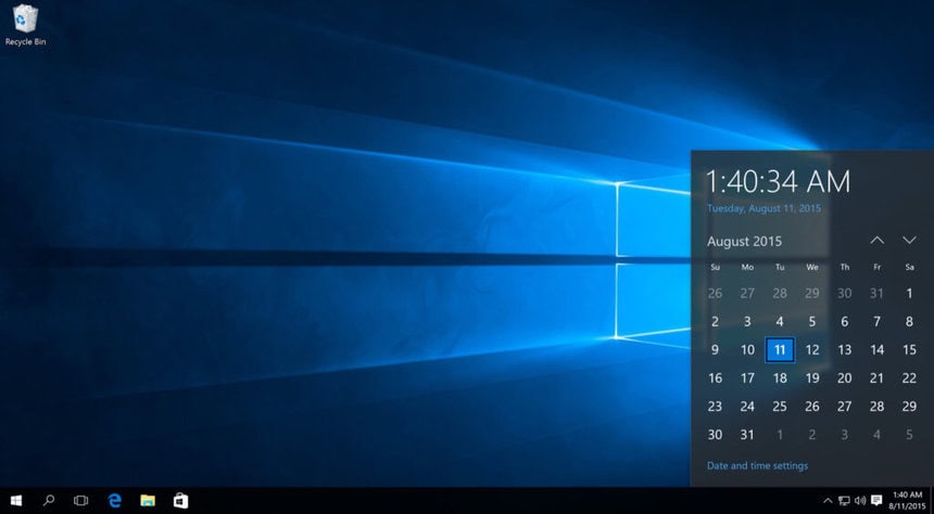 De Window 10 desktop.