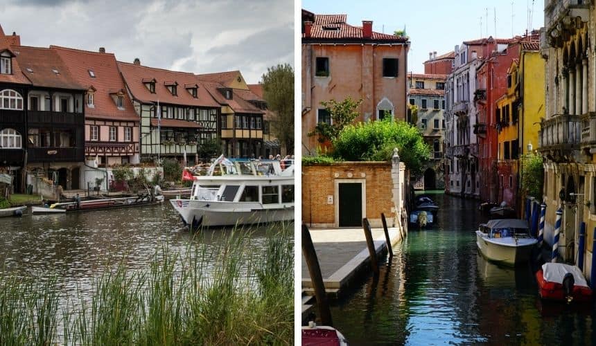Klein Venedig und das große Venedig auf einem Bild.