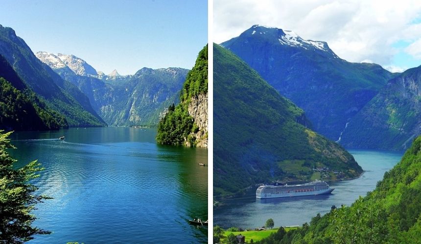 Der Königssee und norwegische Fjorde.