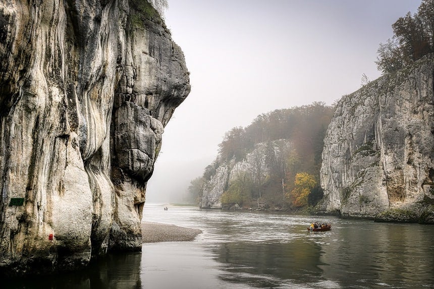 Der Donaudurchbruch bei Weltenburg.