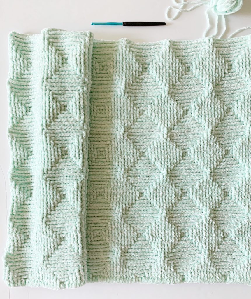 Crochet Ribbed Diamond Blanket