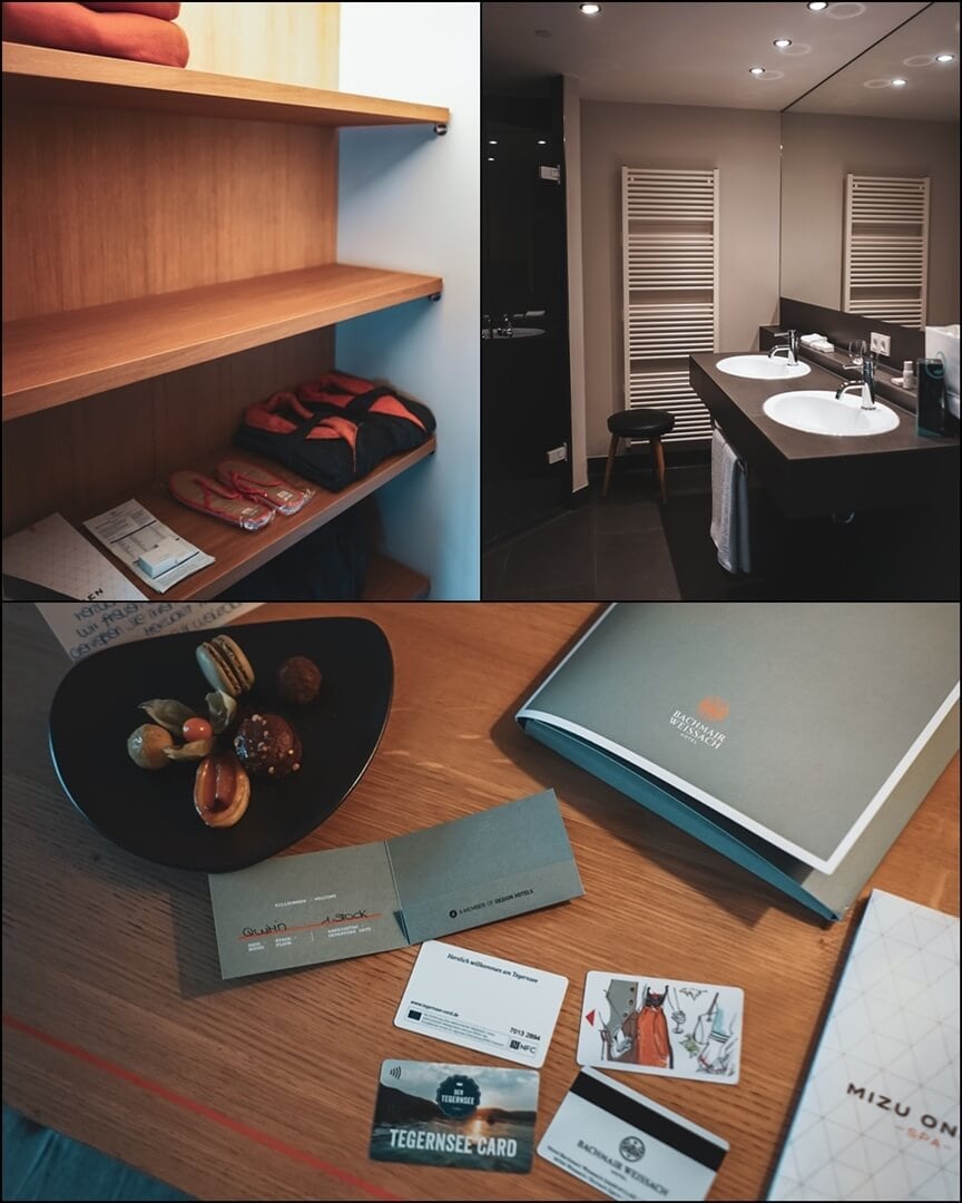 Bad und Willkommenspaket im Bachmair Weissach Hotel