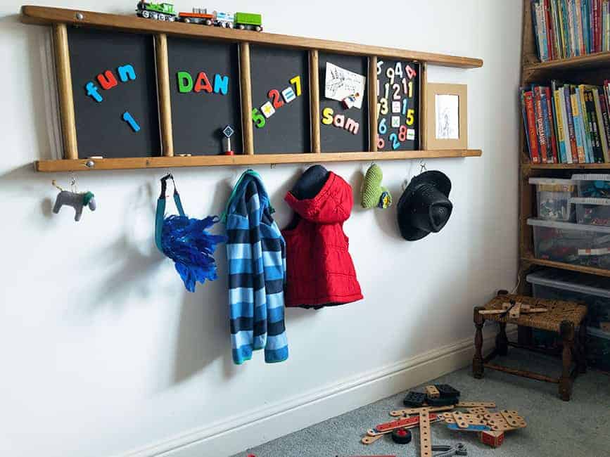 DIY storage solution kids bedroom