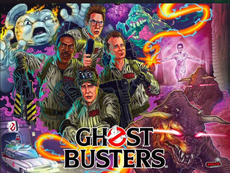 Ghostbusters Pinball Machine Backglass Ghostbusters Pinball Machine Backglass