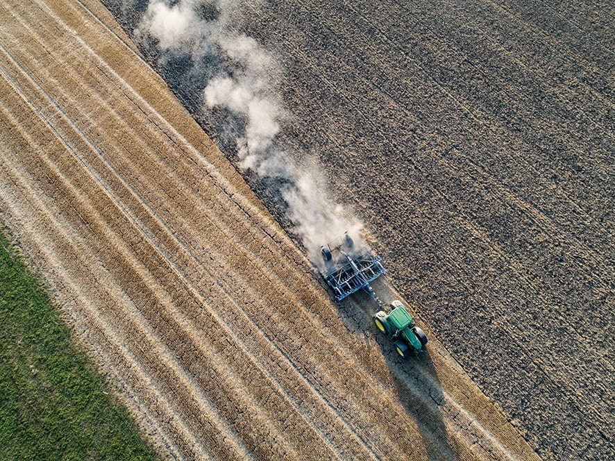 ESCHOLLBRUECKEN, GERMANY - AUGUST 06: A farmer prepares a wheat field for the next sowing on August 6, 2018 in Biebesheim near Darmstadt, Germany. Farmers are fighting against the long-lasting drought and heat as they are unable to irrigate their fields on a large scale, which is resulting in large crop failures and income for them. (Photo by Thomas Lohnes/Getty Images)