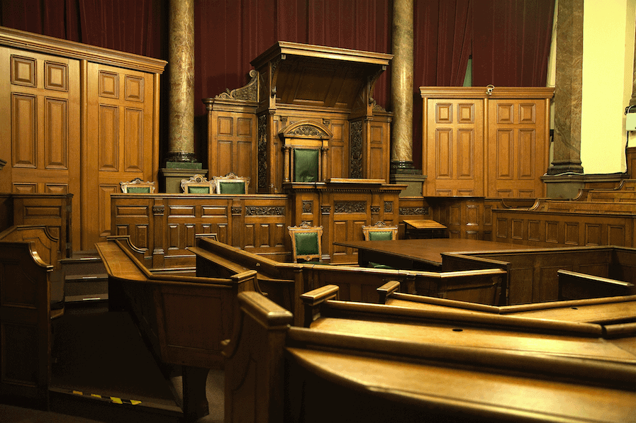 interior view of a courtroom