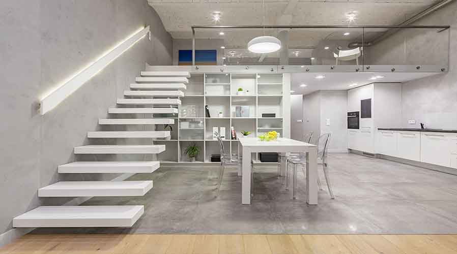 These photos are the visualization of the Mezzanine apartment interior view with an upper level Creative Center for the future Residence of volunteer rescuers.