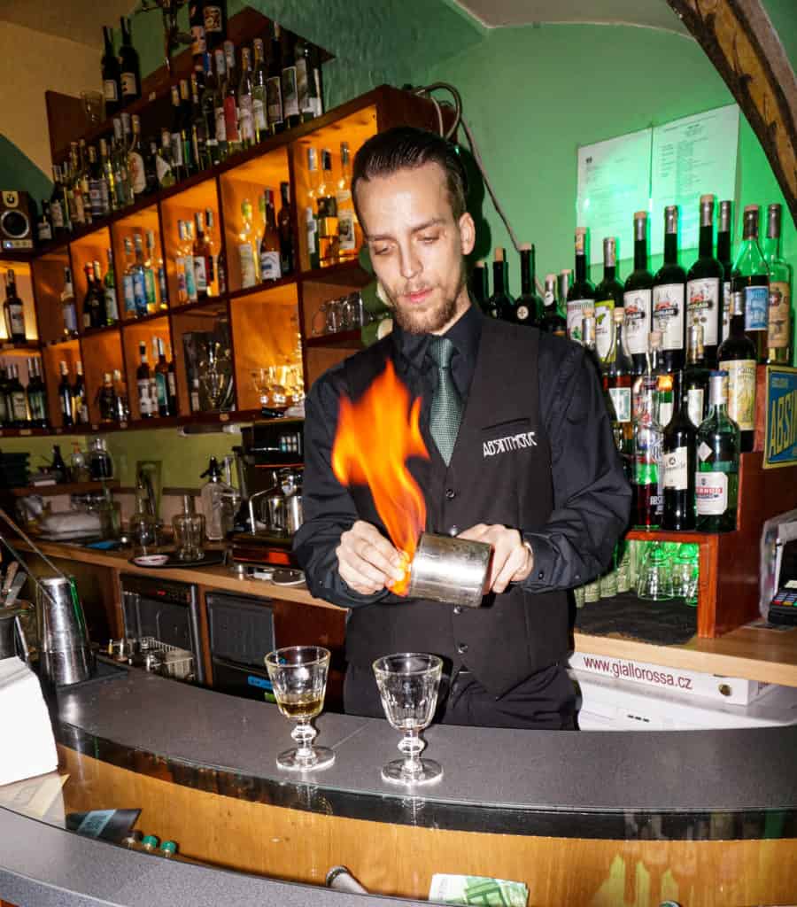 Green fairy absinthe in Prague