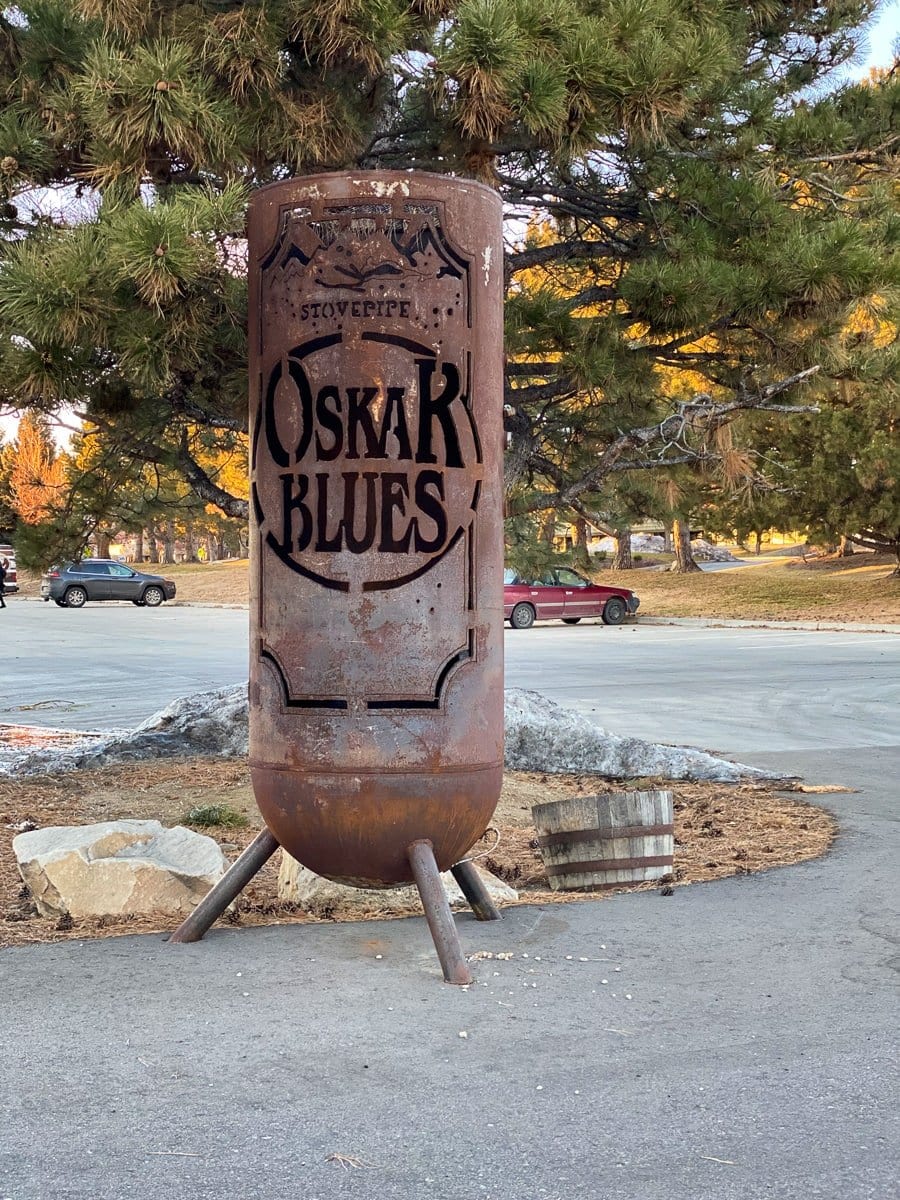 Stovepipe outside the Oskar Blues Brewery's Tasty Weasel taproom in Longmont, Colorado