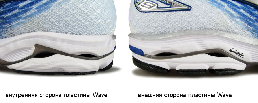 Рис.19 Это то, что дает кроссовкам Mizuno энергичный перекат. Пластиковый компонент, вставленный между пенными слоями межподошвы