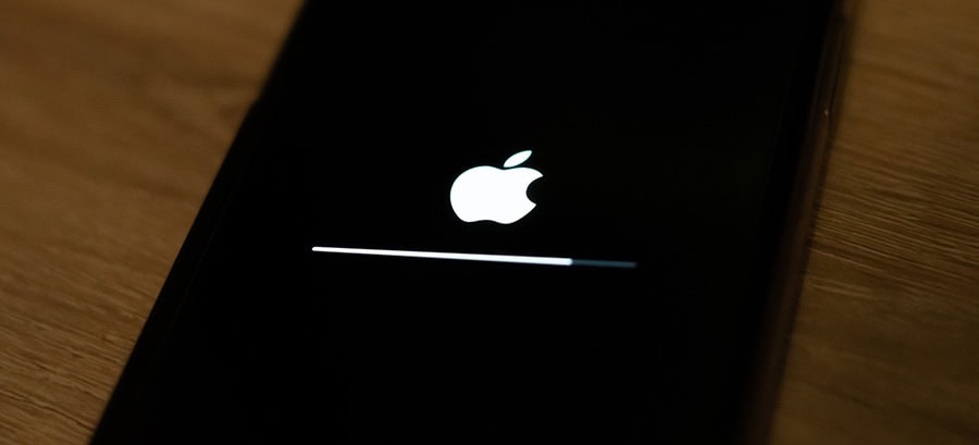 iPhone XS Updating, Apple Logo Shown on Screen - Smaller