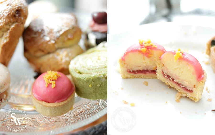 The cutest little raspberry pastries at the Afternoon Tea at Hotel Du Vin