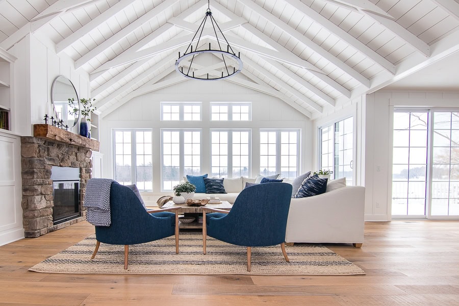 navy accent chairs in living room
