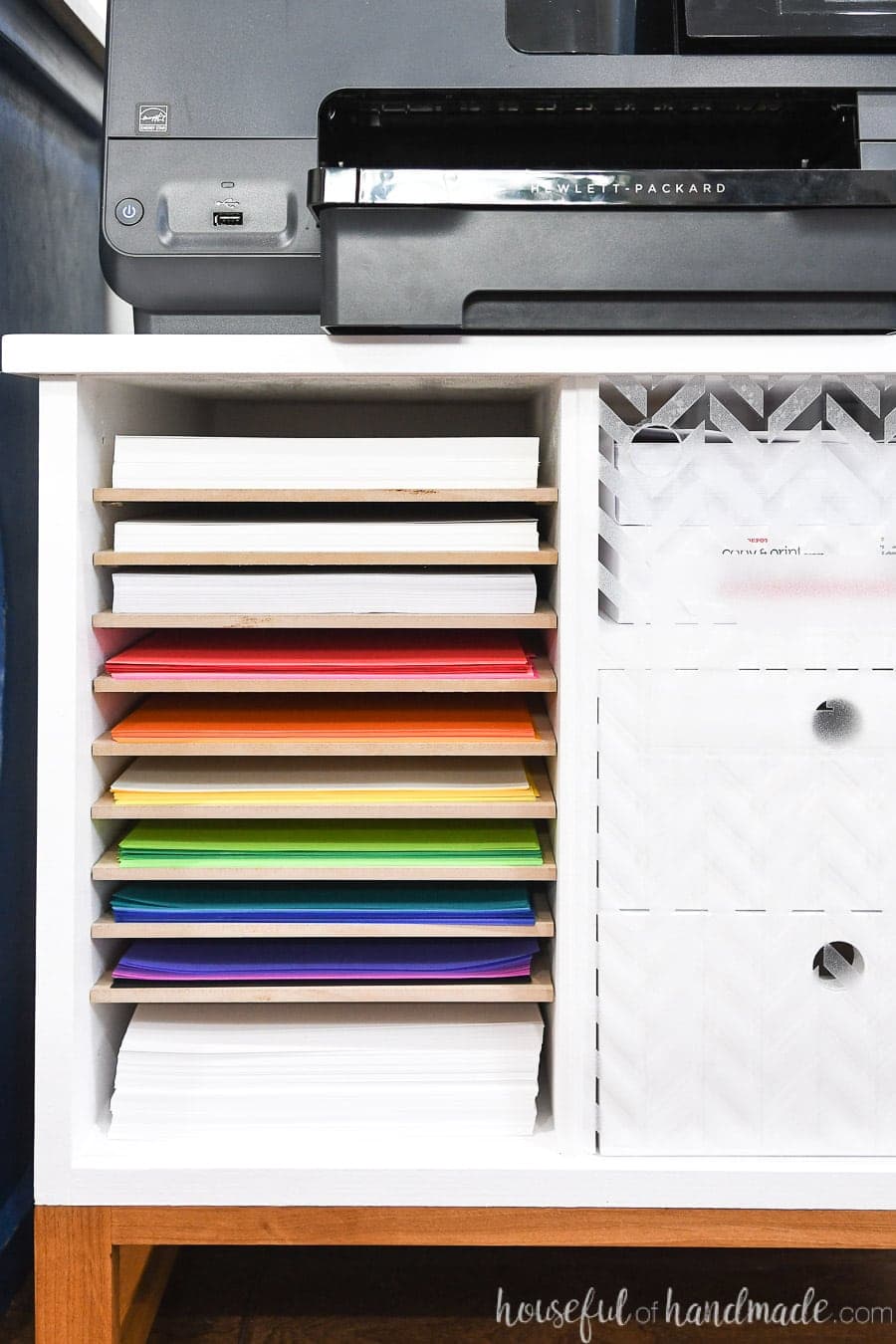 Printer Stand with Paper Storage & Drawers - Houseful of ...