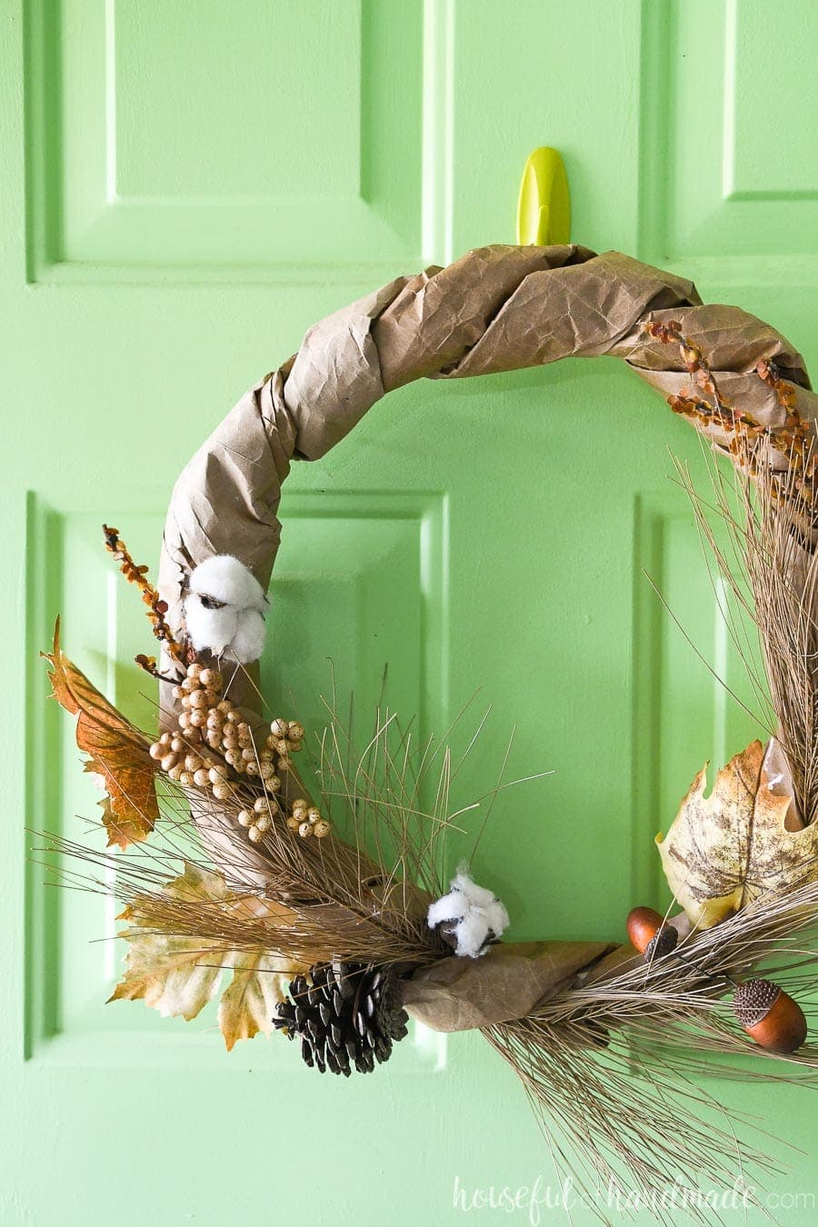 Download Upcycled Paper Bag Wreath for Fall - Houseful of Handmade Yellowimages Mockups