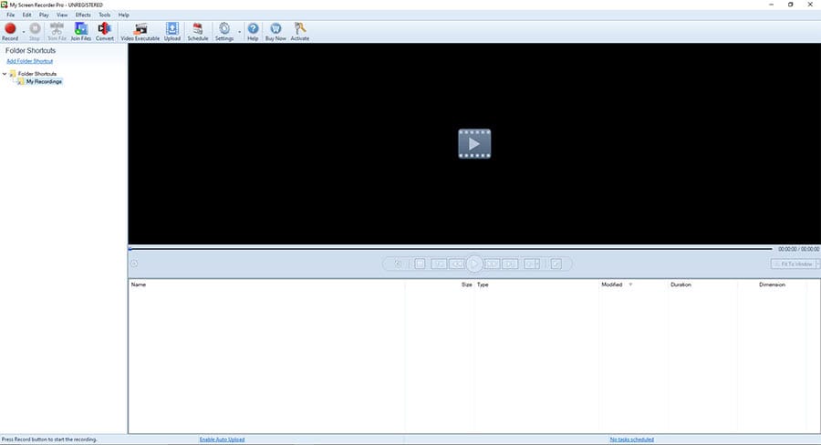 My Screen Recorder Pro Interface