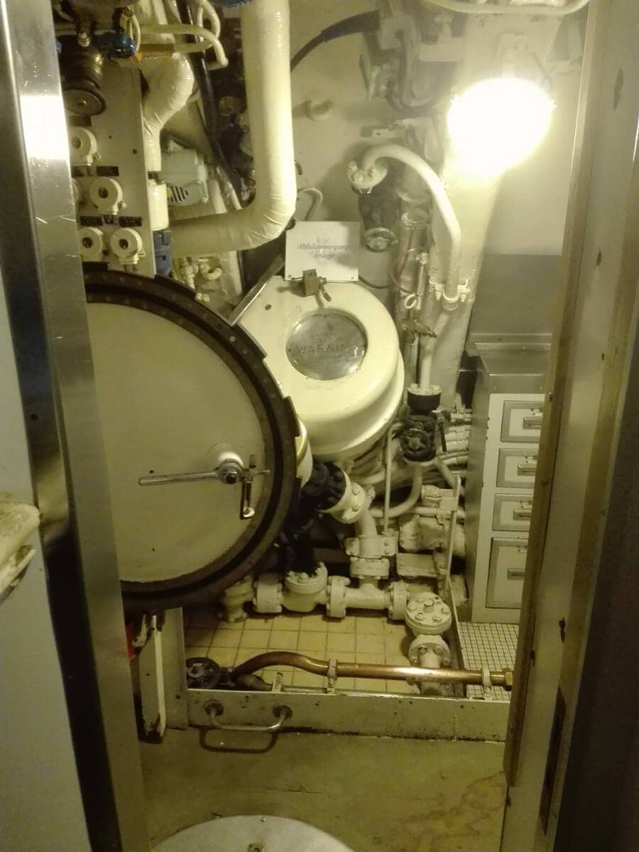 Below deck in the submarine