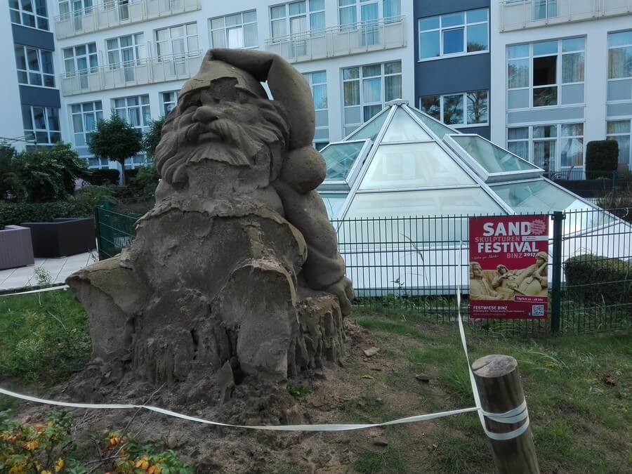 Sand figure on the promenade of in BINZ