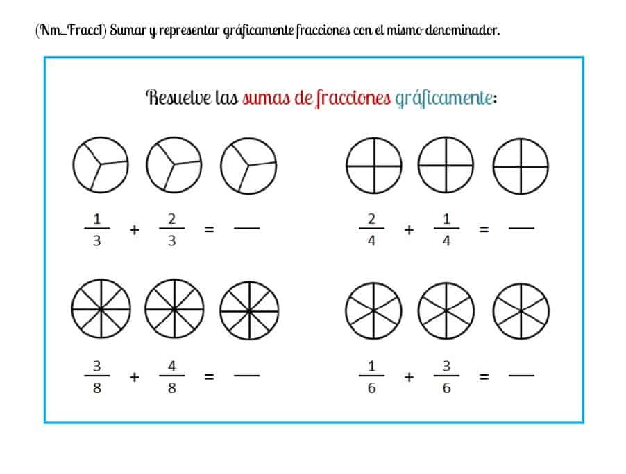 💙 FRACCIONES 💙 Tercero de Educación Primaria (8 años)