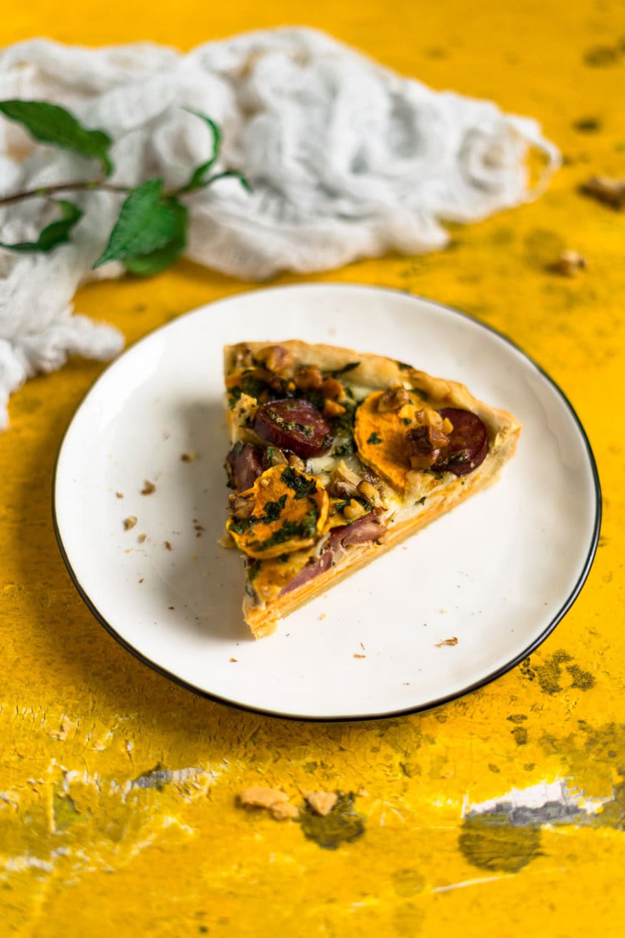Chorizo-Süßkartoffel-Tarte mit Manchego